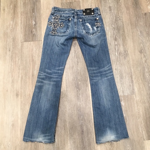 MISS ME Distressed Beaded Jeans Size 25 - Picture 4 of 7